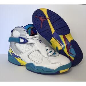 Air Jordan 8 Retro White Aqua Women's 7.5 High Top M/Y 6 ci1236-100 NIKE